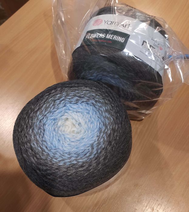 włóczka YarnArt Flowers Merino 550 – niebiesko-szary - 2 motki !!