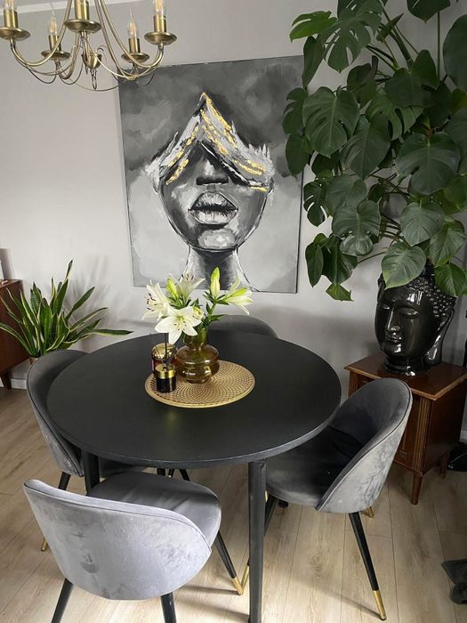 Stoł okrągly nierozkładany czarny 105cm/75cm
