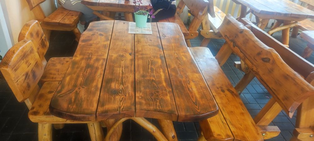 Komplet ogrodowy drewniany stół+ ławy, meble ogrodowe meble ogrodowe