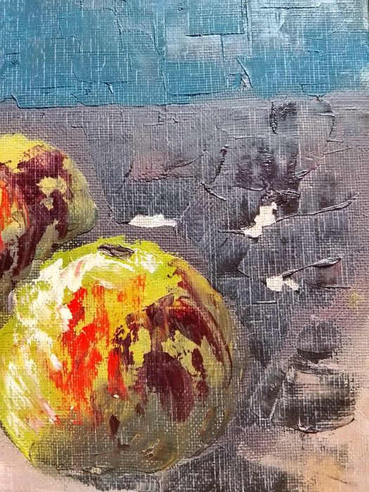 Stary obraz na płótnie sygnowany  .