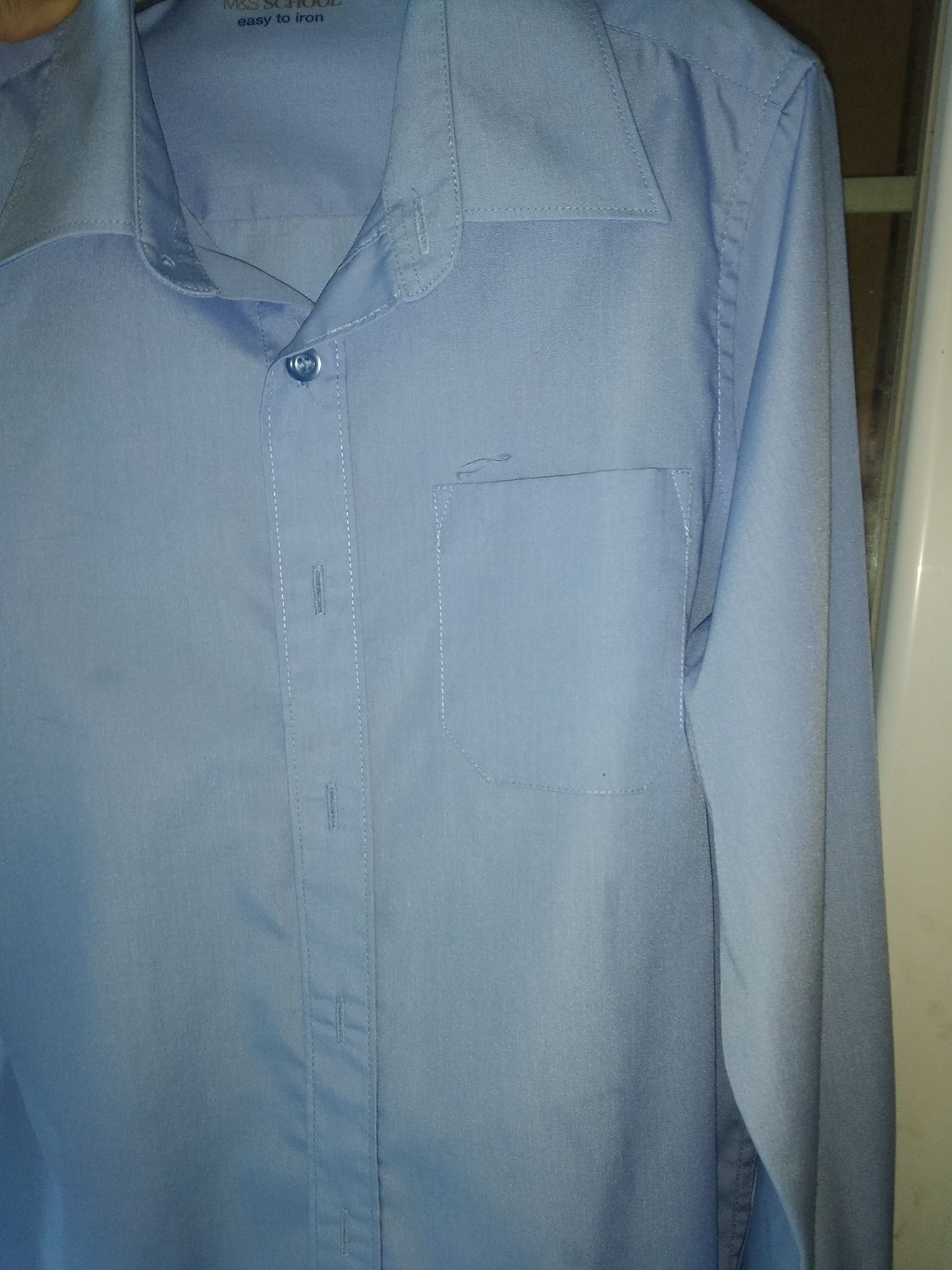 Рубашки МС школьная голубого цвета на 10-11, 11-12 лет и 12-13 лет