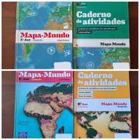 Livro Geografia 8 e 9 ano "Mapa-Mundo"+ Caderno Ativ. - Como Novo