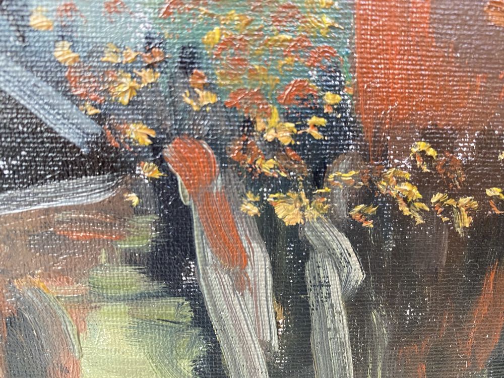 Картрна маслом. Пейзаж маслом. Картига на холсте. Городской пейзаж.