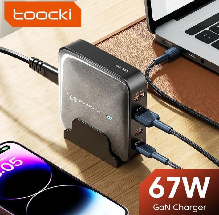 Зарядний пристрій Toocki 67W до смартфонів, планшетів, ноутбуків