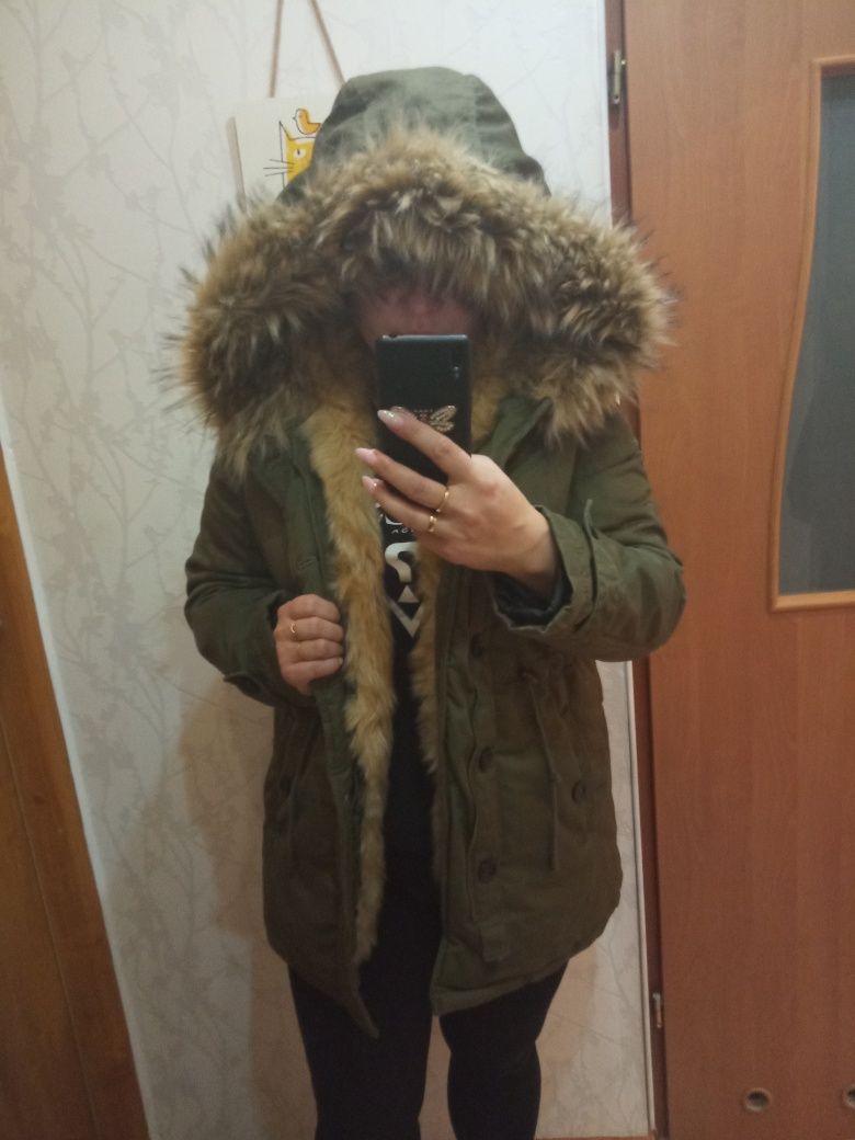 Parka zimowa z futrem