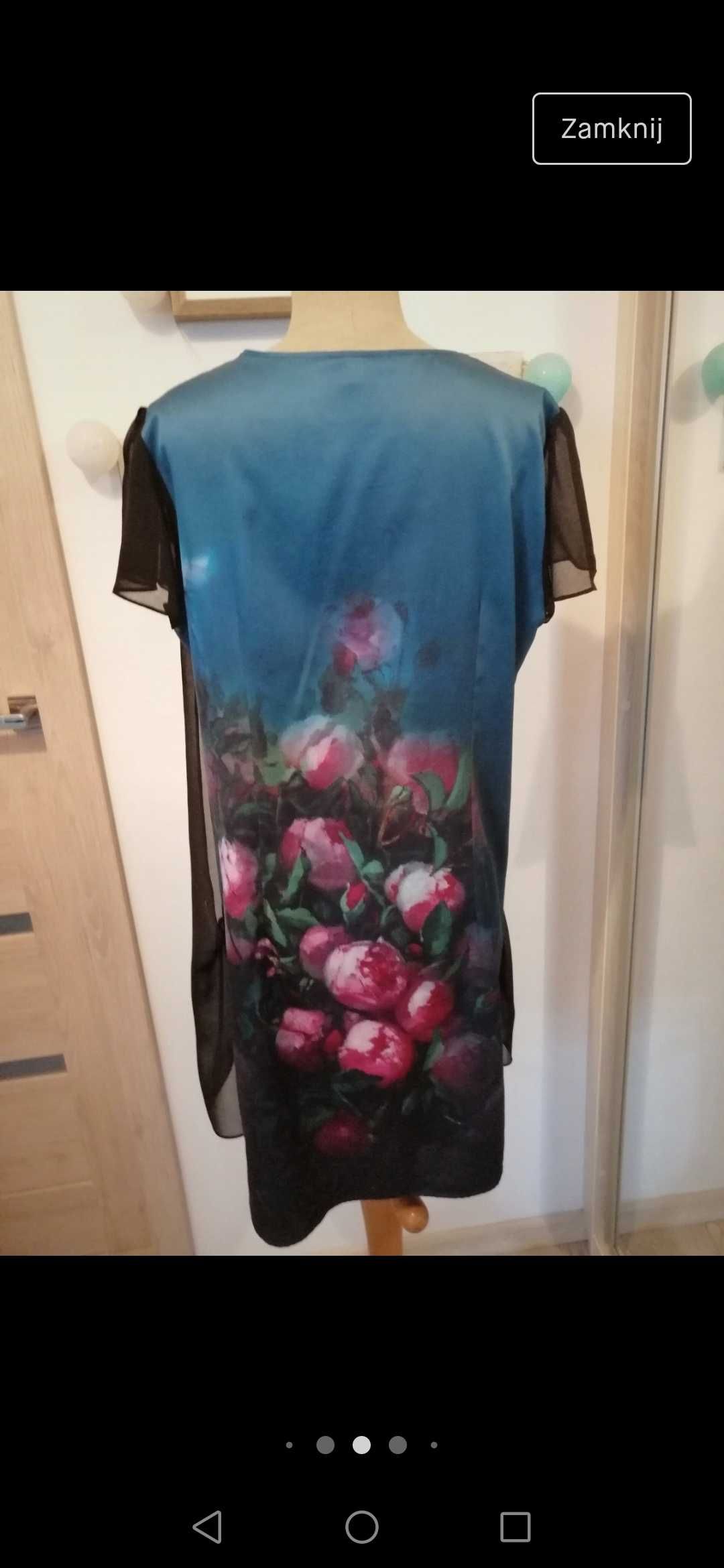Sukienka tunika z kwiatami rozmiar XL