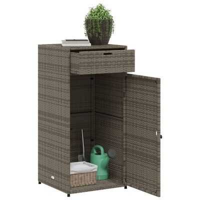 Szafka ogrodowa, szara, 55x55x111 cm, polirattan