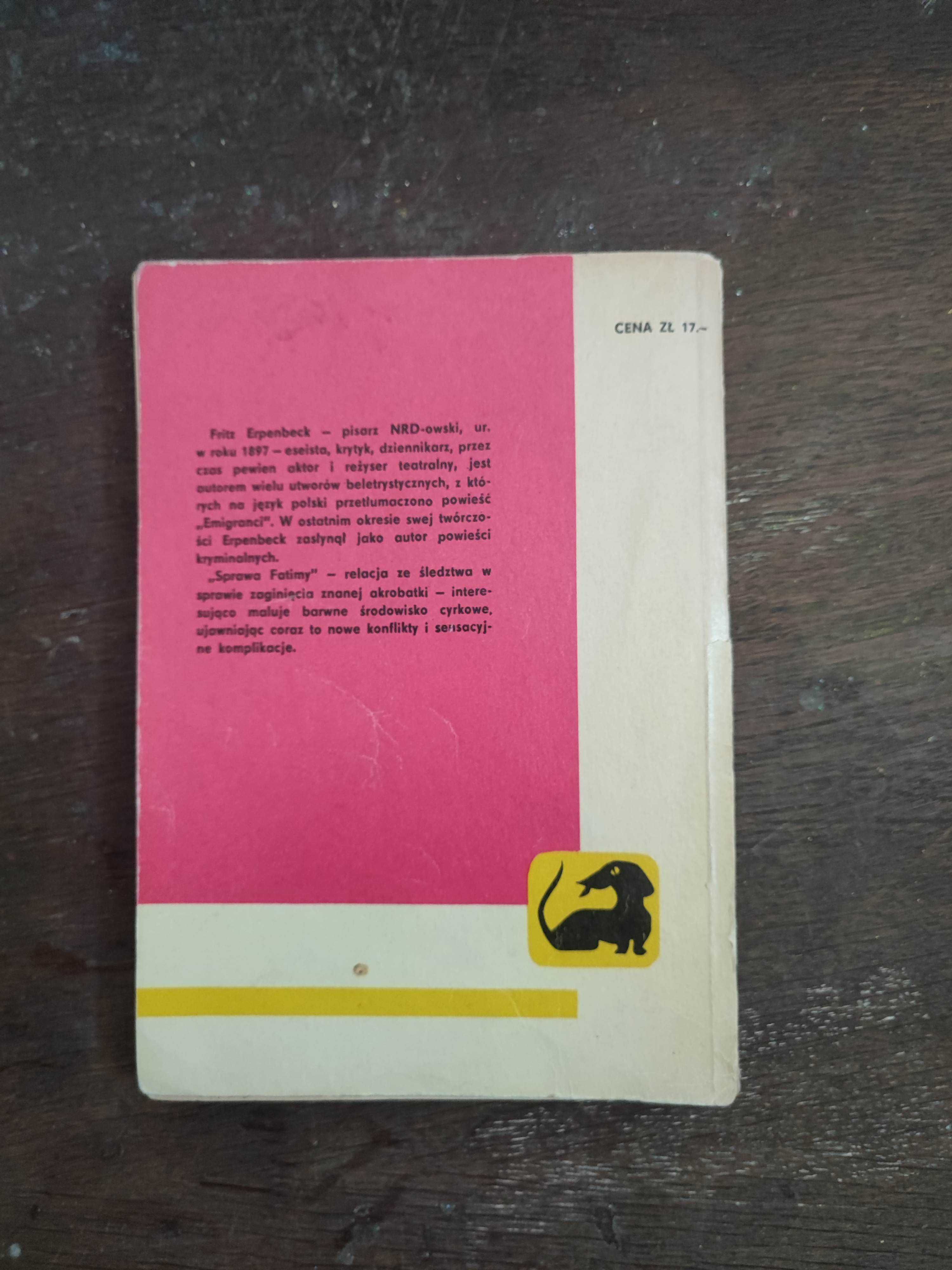 Fritz Erpenbeck Sprawa Fatimy seria z jamnikiem