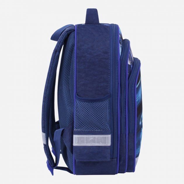 Шкільний ортопедичний рюкзак з підсвіткою та принтом машинки