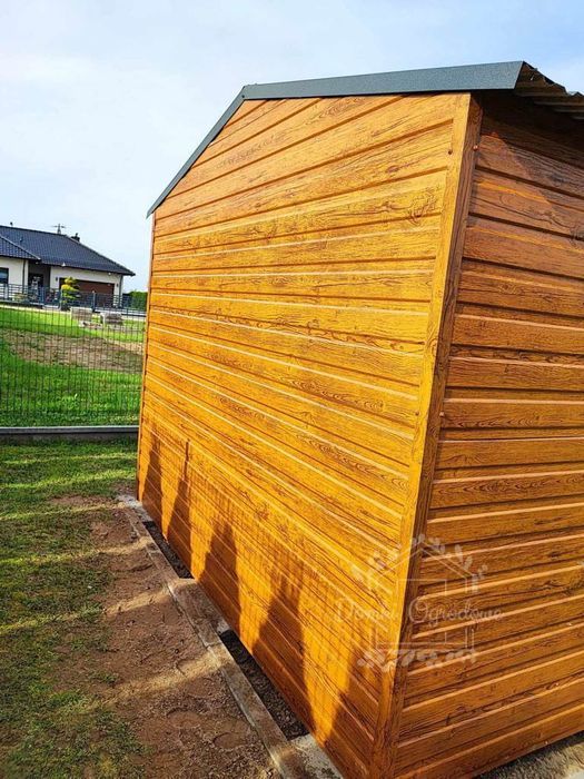 SCHOWEK DOMEK OGRODOWY 3m x 5m DWUSPAD brama okno drewnopodobny ID432