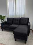Novo sofá chaise longue de veludo preto - frete grátis