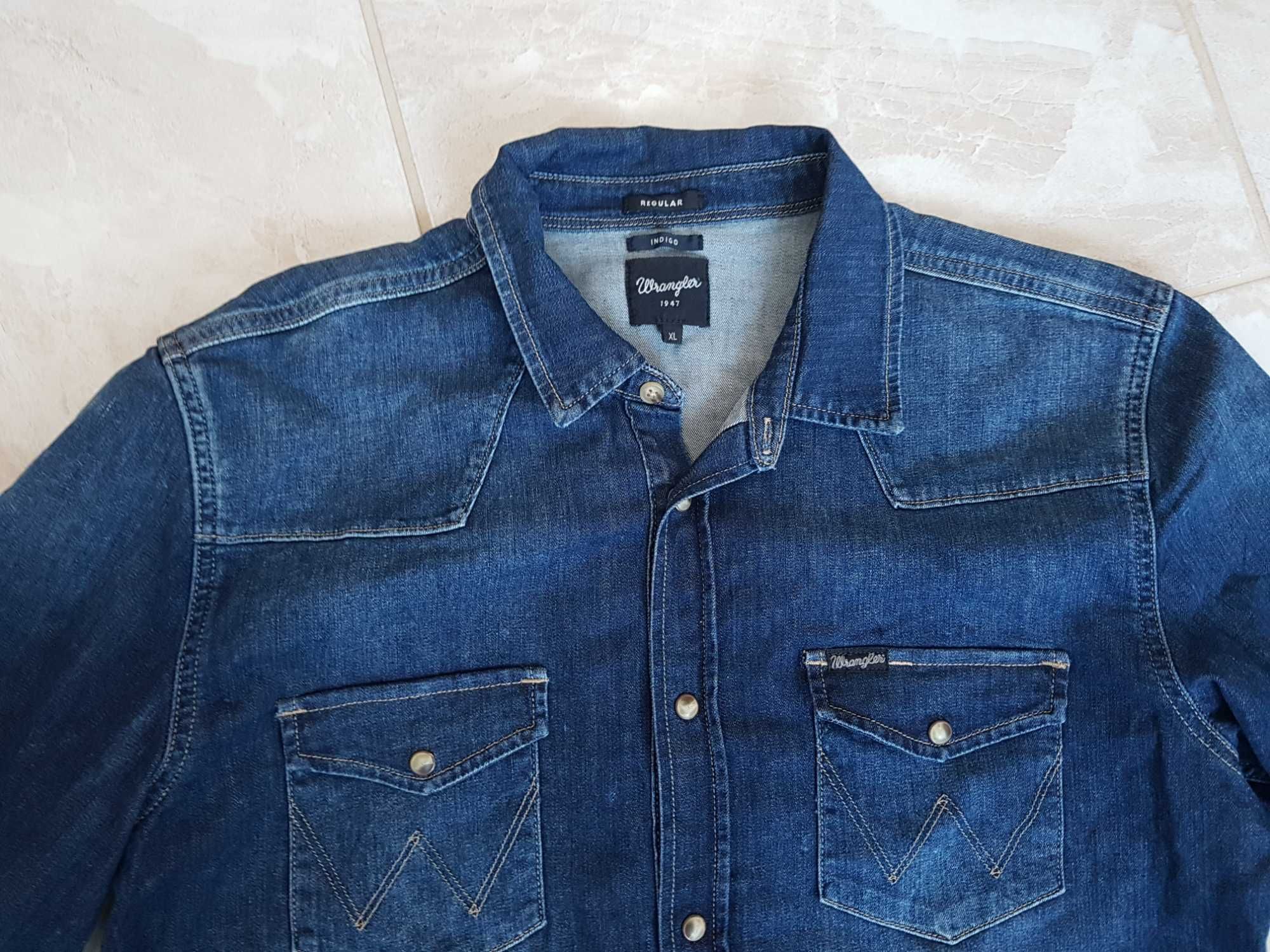 Wrangler koszula jeansowa l/xl pachy:2x56cm