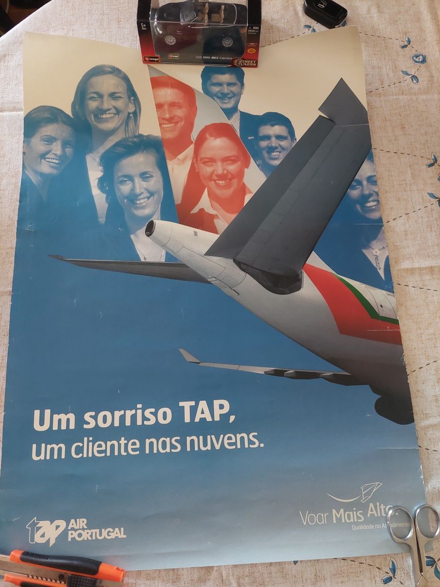 Raro cartaz  tap air portugal antigo original