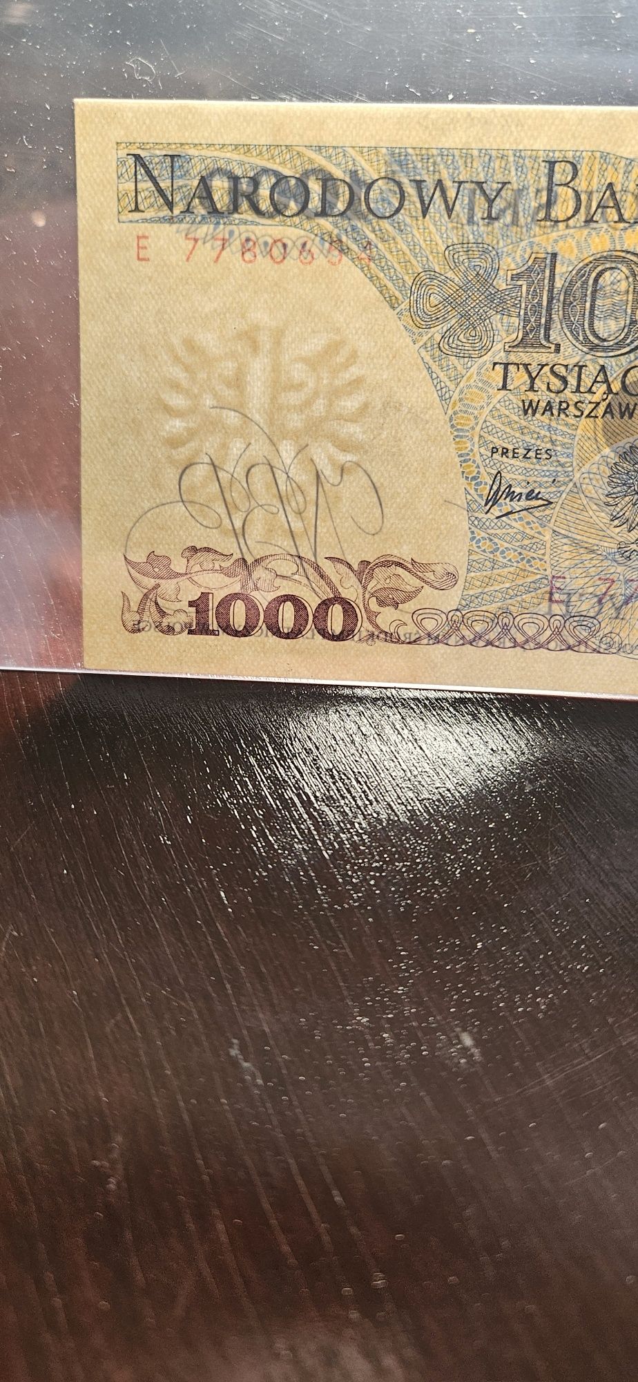 Banknot 1000 zł, rok 1975, seria E, stan UNC