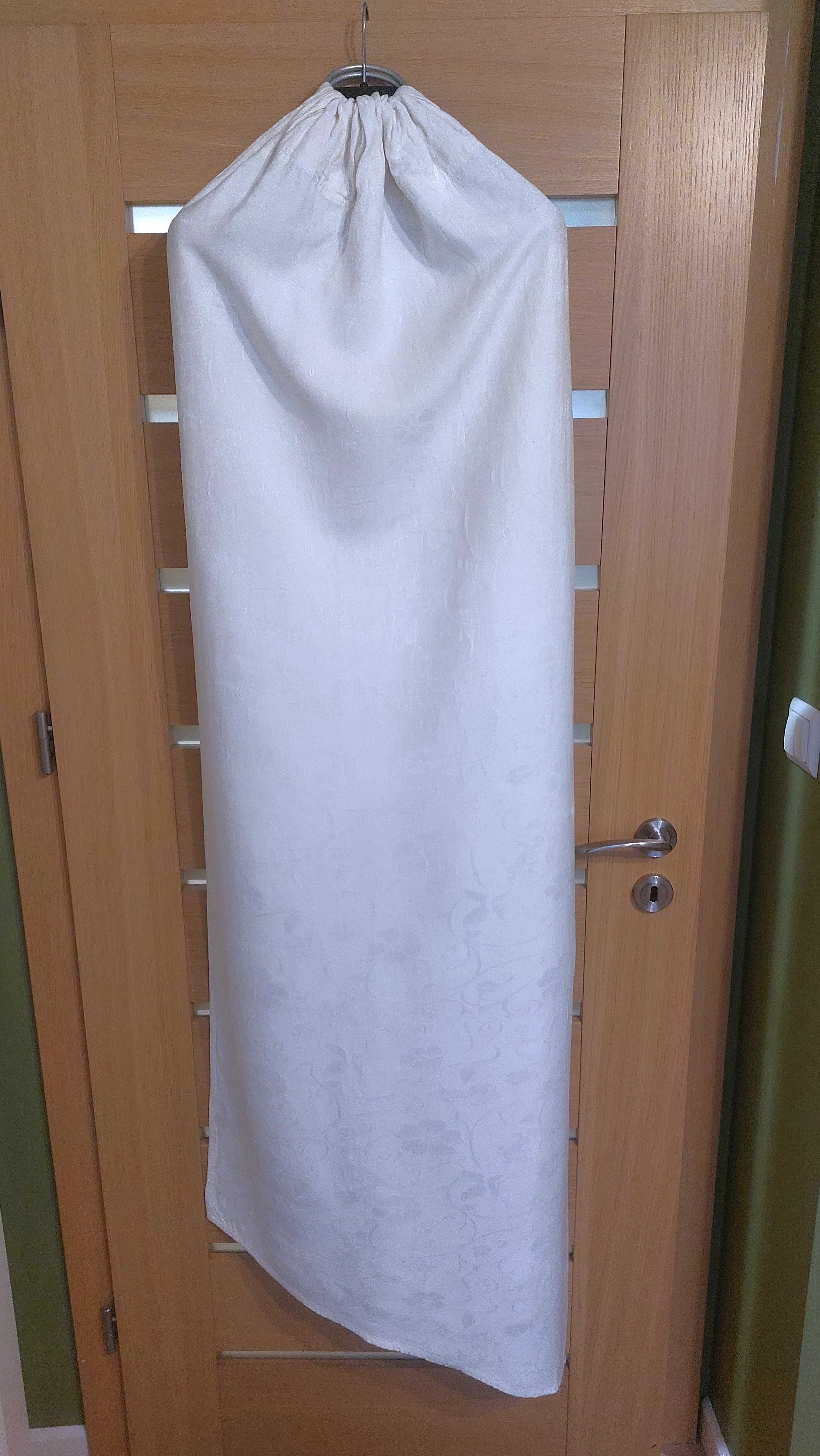 Chusta kółkowa Natibaby Pancy Pearl no cotton (bambus-len) biała 1,7m