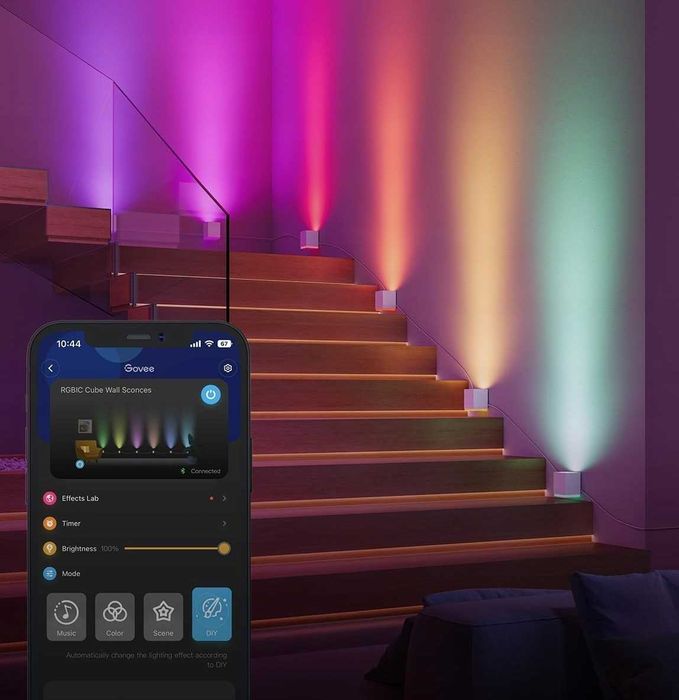 Kinkiety ścienne GOVEE LED Cube H6088 RGBIC Google Home Alexa 6szt