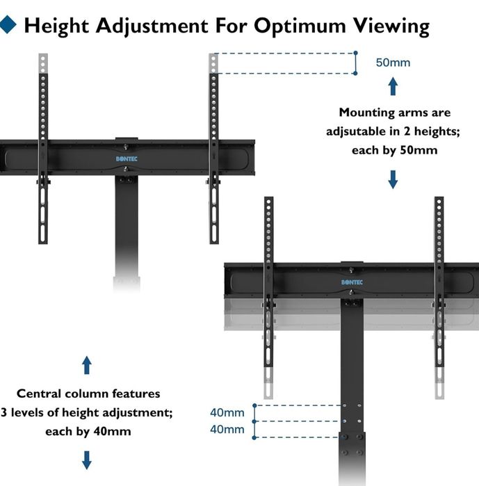Bontec Uchwyt Stojak na TV z pólkami