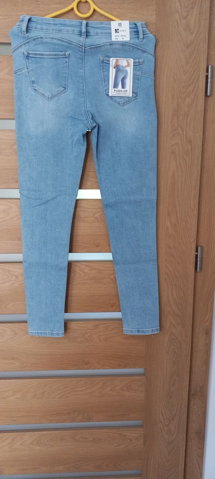 NOWE 29 38/M Msara spodnie jeansy dzinsy skinny rurki push up błękitne