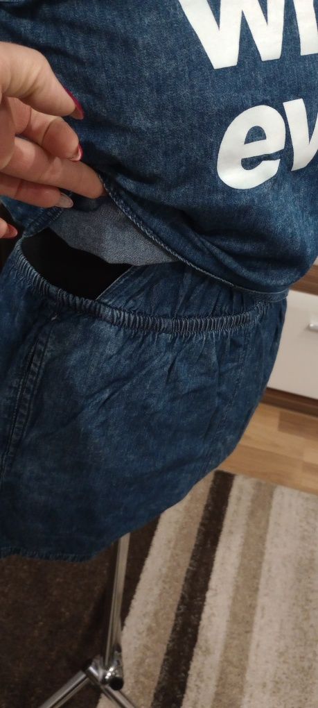 Kombinezon dziewczęcy letni jeans rozm 164