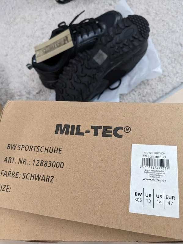 Buty taktyczne sportowe Bundeswehr Mil-Tec Outdoor Black 47 nieużywane