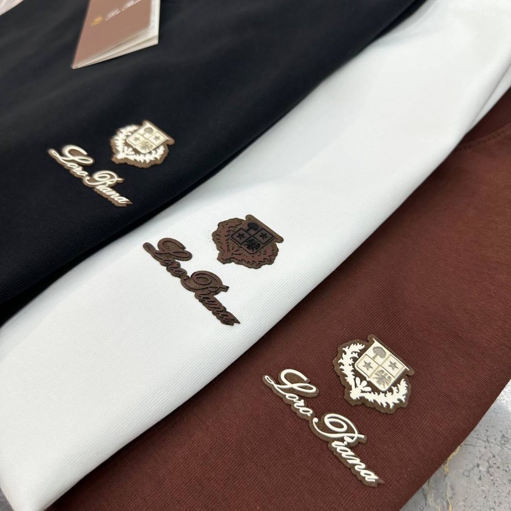 Loro piana футболка мужская унисекс оверсайз оригинал коричневая белая