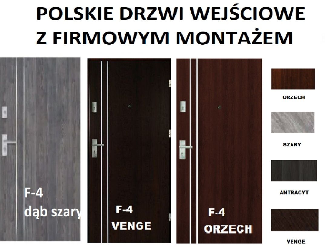 Drzwi wejściowe ZEWNĘTRZNE do mieszkań w BLOKU-domu Z MONTAŻEM