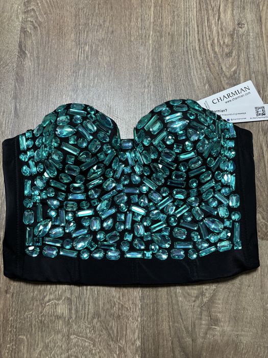 Шикарний топ корсет з камінцями