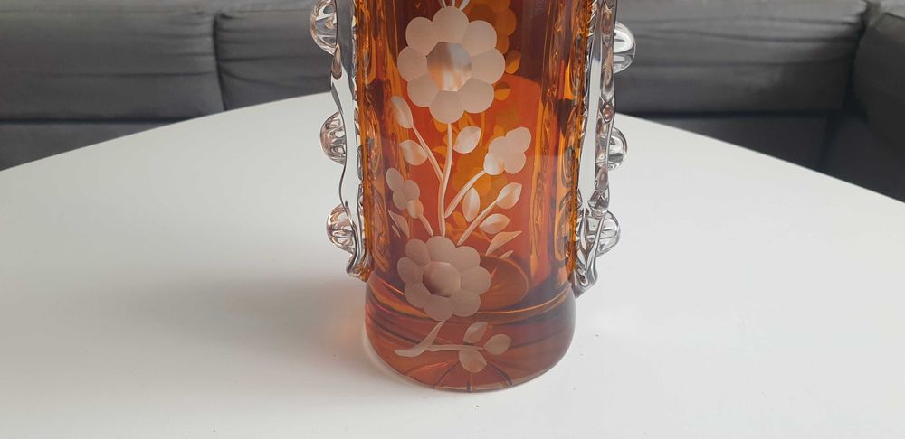 Starocie z Gdyni - Kryształy - wazon miodowy 38cm