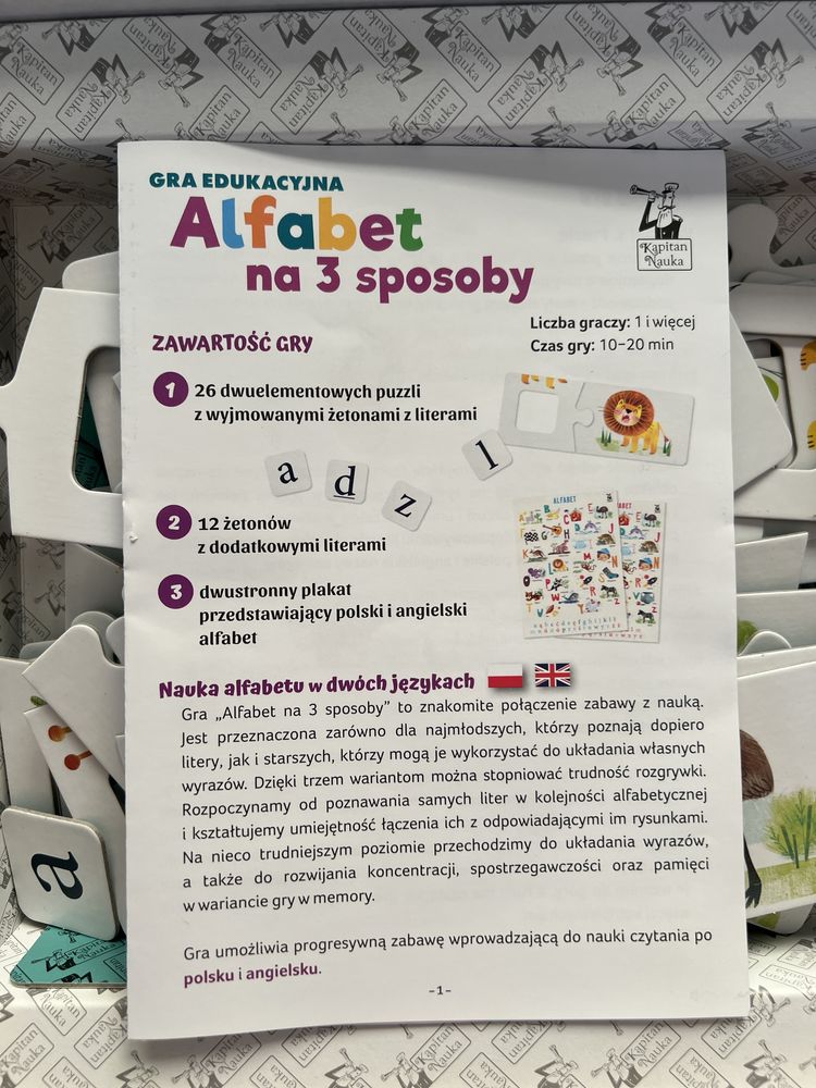 Gra edukacyjna alfabet na 3 sposoby kapitan nauka