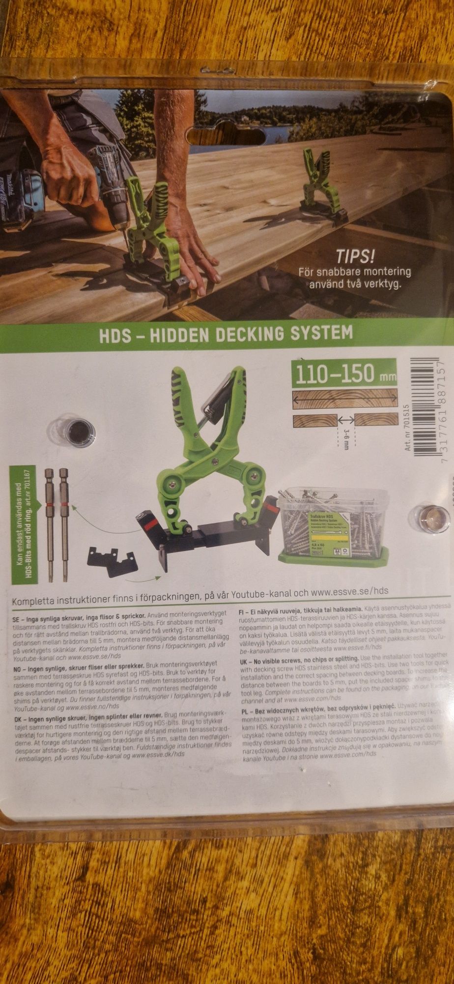 ESSVE HDS System ukrytego montażu desek tarasów