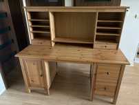 Biurko Ikea Hemnes brąz z nadstawką