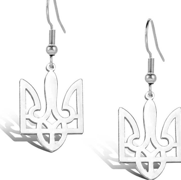 Кульчики тризуб нерджавіюча сталь