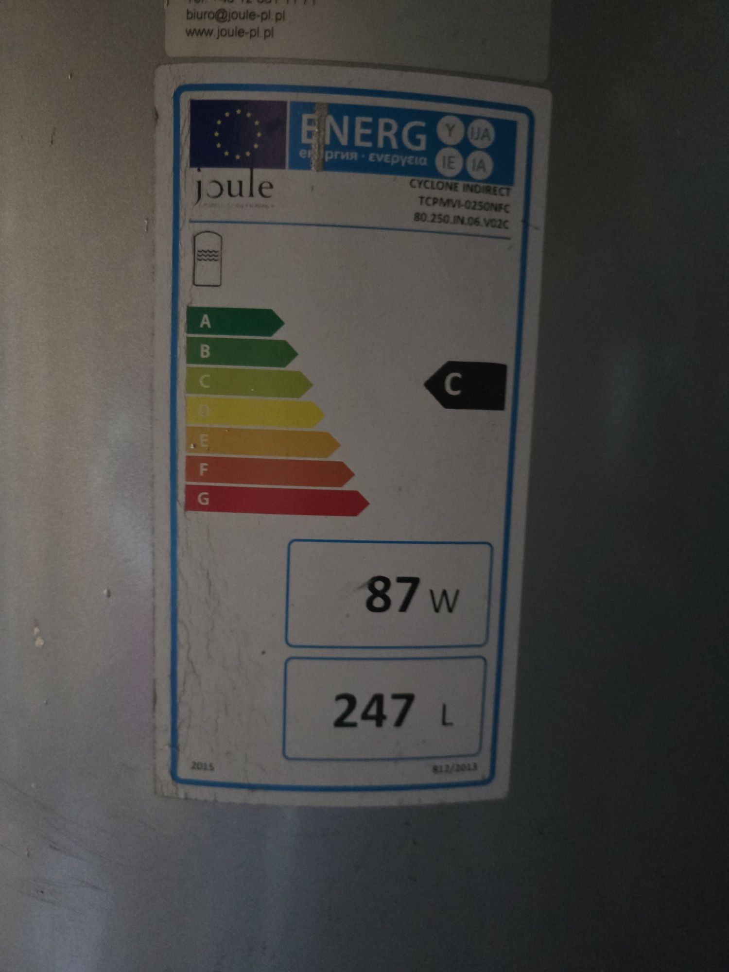 Zbiornik, podgrzewacz 247L Joule Cyclone INOX TCPMVI0250NFC nierdzewka