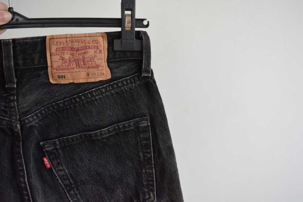 Levi's 501 spodenki szorty w29 s czarne wysoki stan