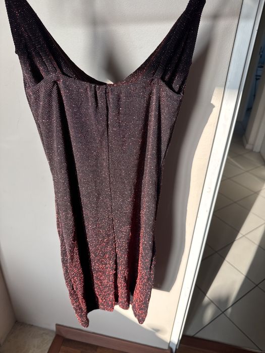 Sukienka na ramiączkach błyszcząca koreańska 36 38 S M elastyczna