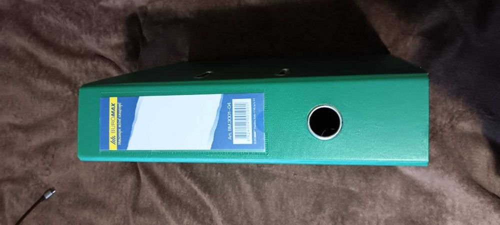 Папка для бумаг Папка реестратор зеленая для документов сегрегатор