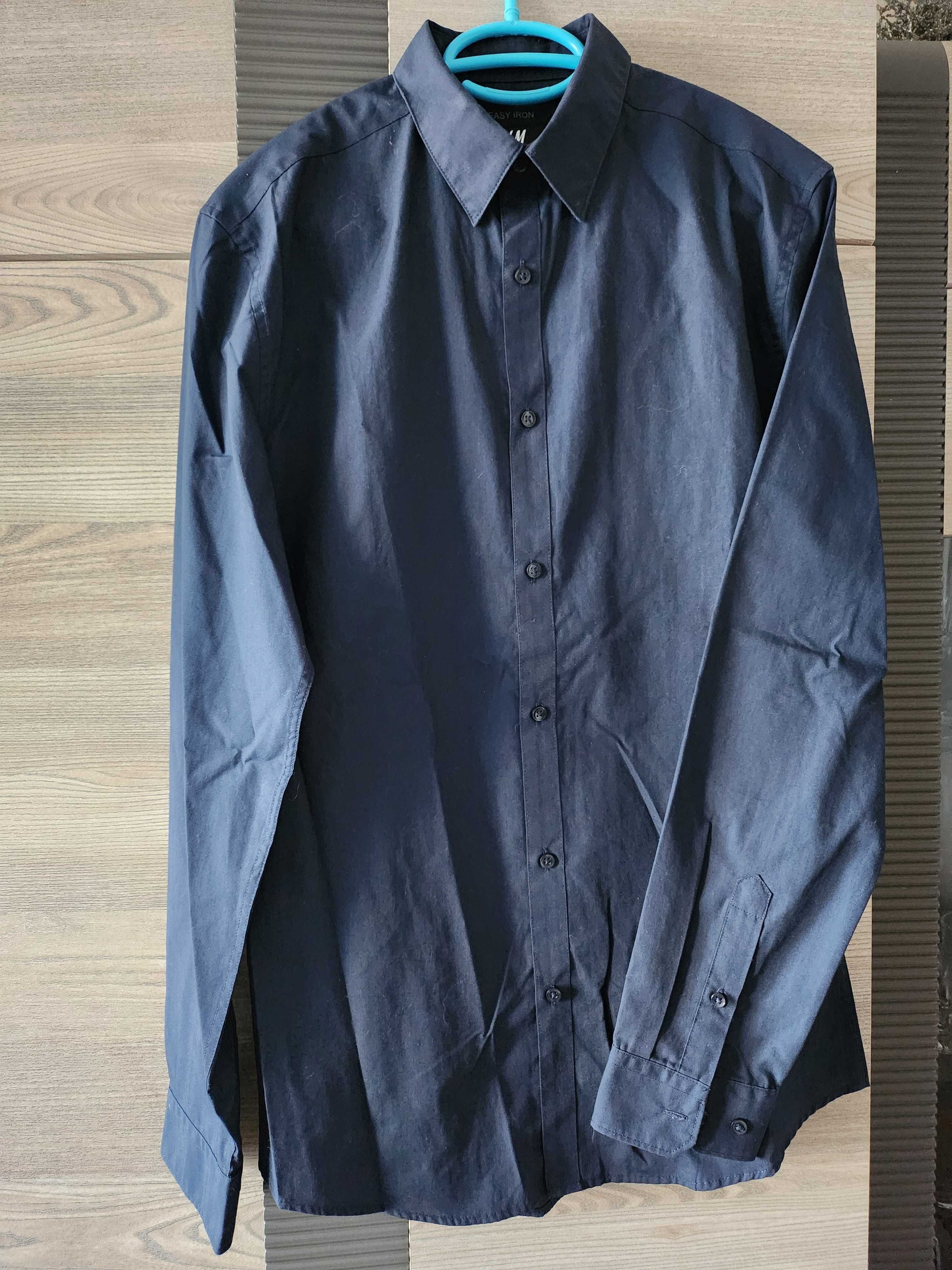 Koszula męska H&M, SLIM FIT, ciemnogranatowa, rozmiar S