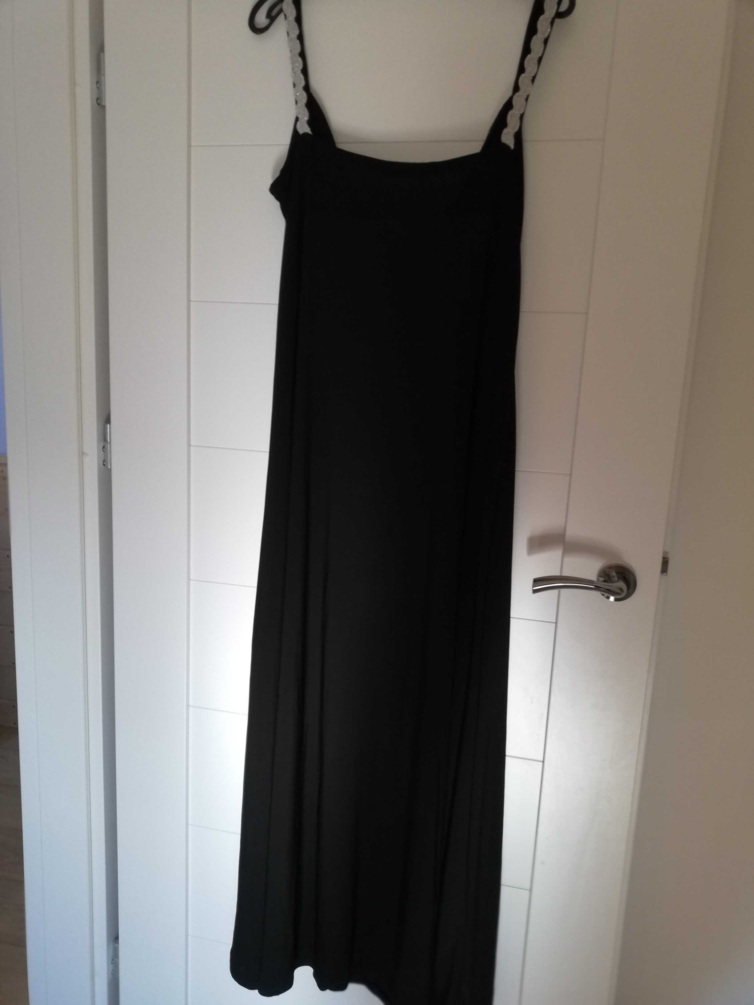 Sukienka wieczorowa, czarno-srebrna w dużym rozmiarze