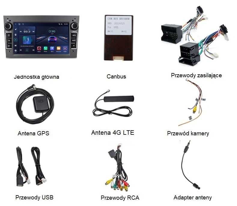 Radio 2din Android Opel 8GB Nawigacja, Bluetooth, DSP, Raty