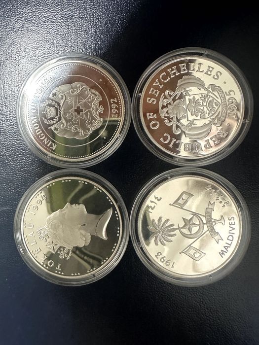 Conjunto 4 moedas Atlanta 1996 Olympic Games "Sailing" Prata Proof