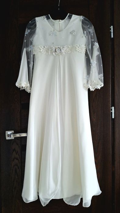 Sukienka na komunię kremowa ecru