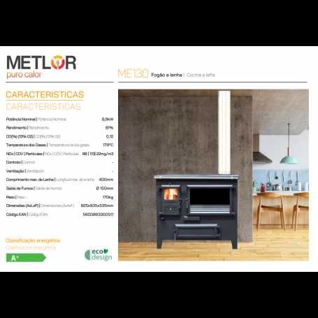 Fogao de lenha modelo ME 130 Metlor