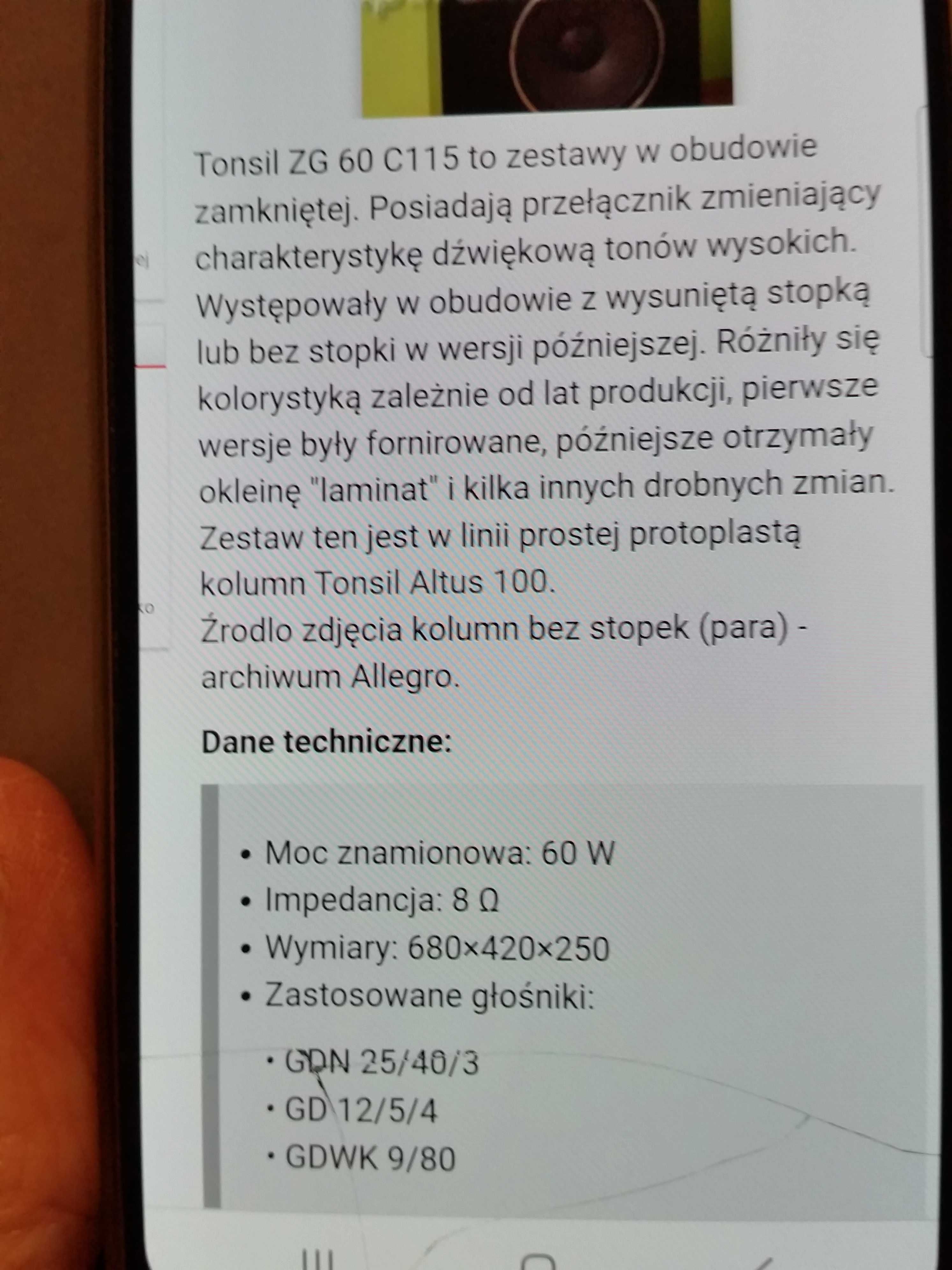 Kolumny Unitra Zg60c