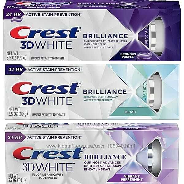 Crest 3D White Brilliance улучшенная отбеливающая паста  99, 130g-USA