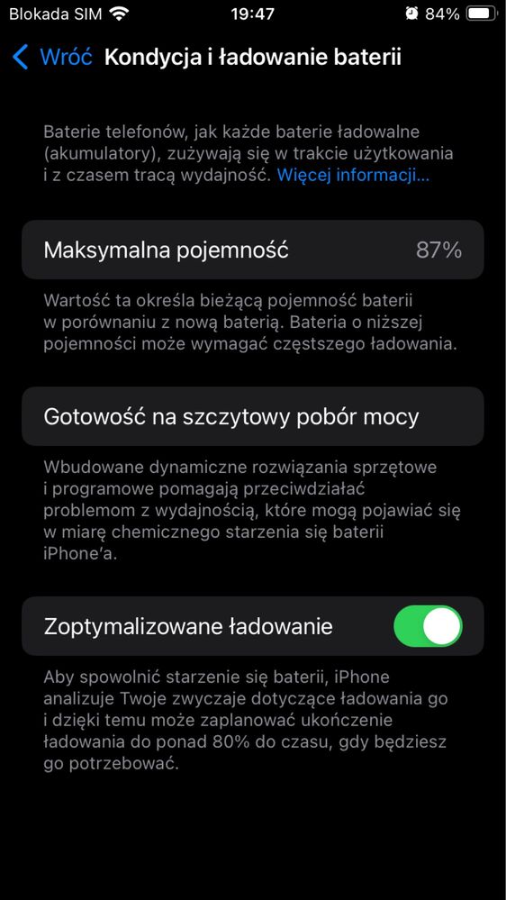 Iphone SE 2020 87%