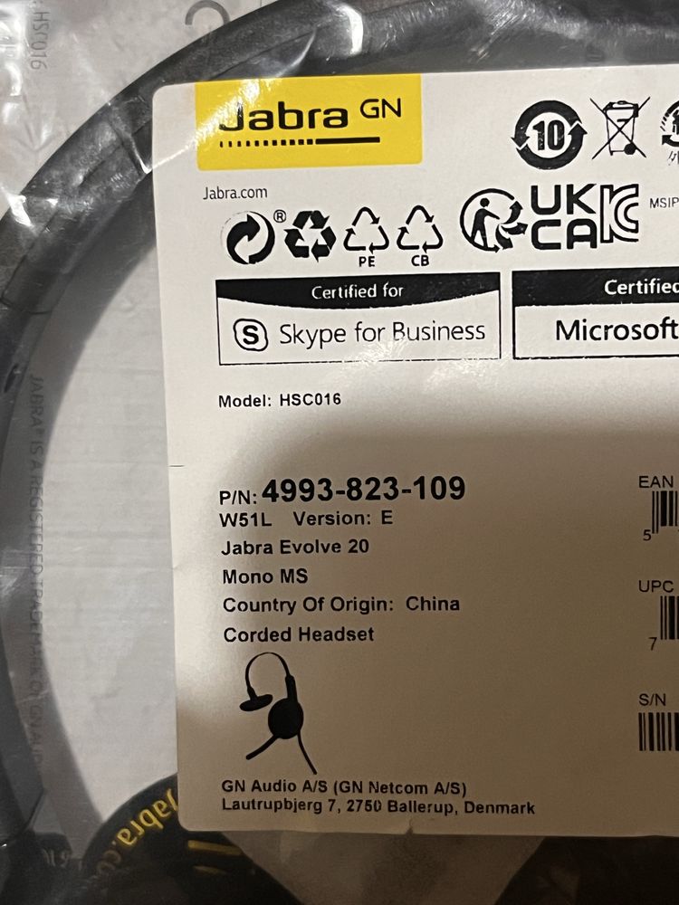 Jabra Evolve 20 Stereo mono MS