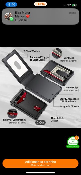 Carteira RFID minimalista Premium