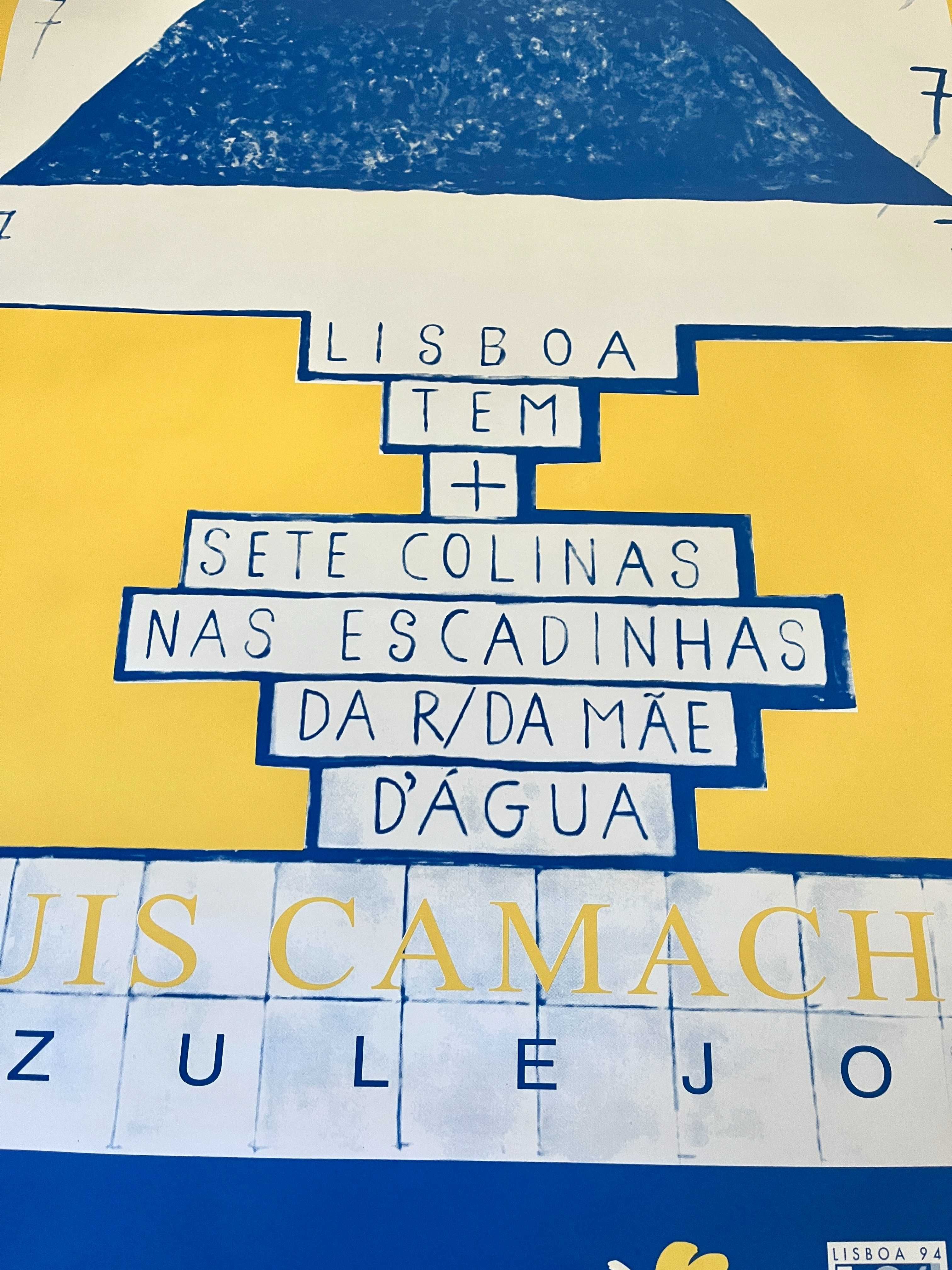 Cartaz Luís Camacho Azulejos 1994 Sétima Colina Lisboa 100 x 70 cm