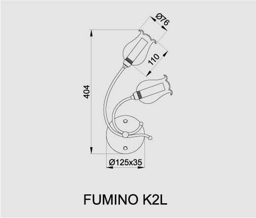 Бра Fumino K2L, Brilux (без плафонов)