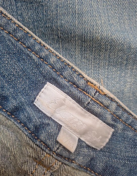 Piękna jeansowa spódniczka dekatyzowana bawełna Etam 38